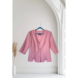 Vintage Whirlaway Frocks Pink Blazer Jacket Size 18